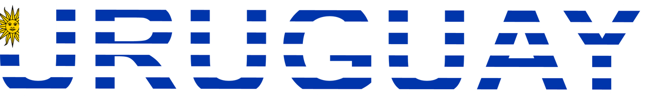 Uruguay word in flag style